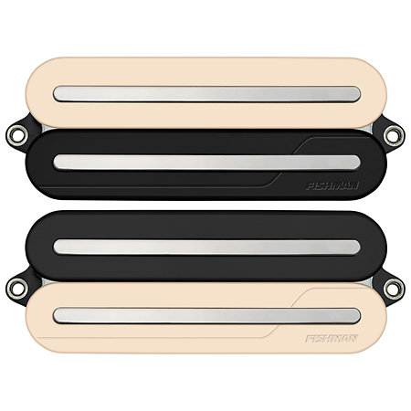 Fishman PRF-MO8-SZN Set Neck/Bridge Fluence Open Core Modern Humbucker 8 Cordes Zebra with Nickel Blades