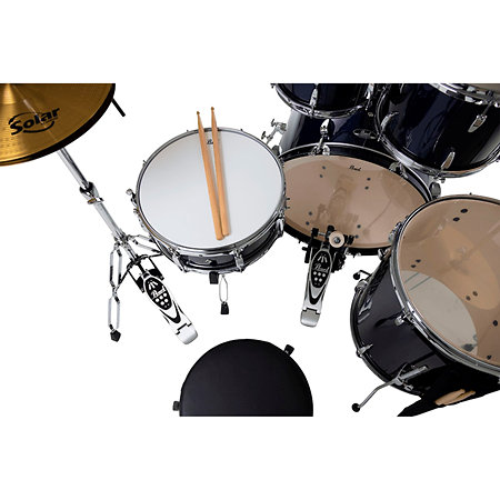 Roadshow Rock 22" 5 fûts Royal Blue Metallic + Tabouret + 2 cymbales Sabian RSS525SCC-743 Pearl