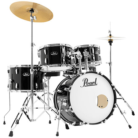 Pearl Roadshow Jazz 18" 5 fûts Jet Black + Tabouret + 2 cymbales Sabian RSS585CC-31