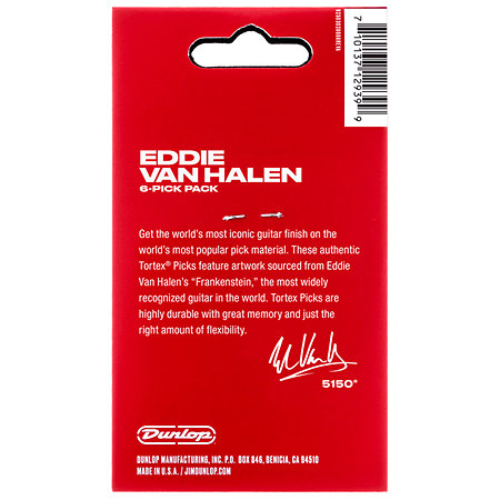 EVH102P114 EVH Tortex Frankenstein 1,14 mm Sachet de 6 Dunlop