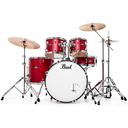 Roadshow Fusion 20'' 5 fûts Matte Red + Tabouret + 3 cymbales Sabian RSS505BCC-747 Pearl