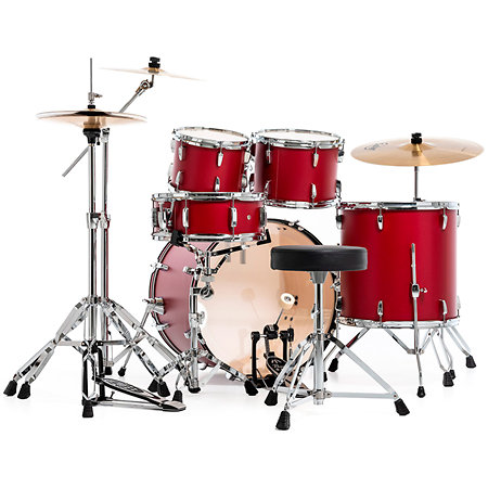 Roadshow Fusion 20'' 5 fûts Matte Red + Tabouret + 3 cymbales Sabian RSS505BCC-747 Pearl