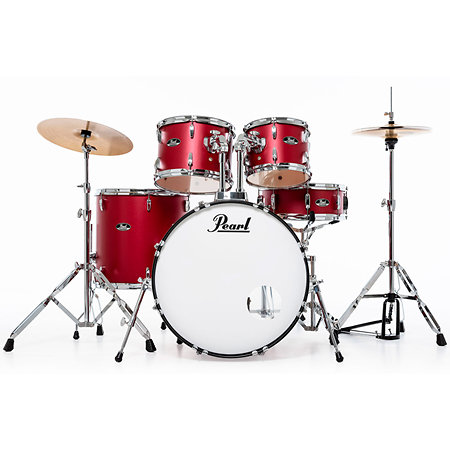 Pearl Roadshow Fusion 20'' 5 fûts Matte Red + Tabouret + 2 cymbales Sabian RSS505CC-747