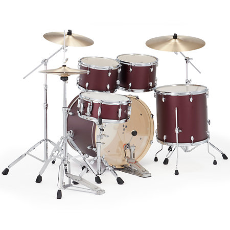 Export Standard 22" 5 fûts Satin Scarlet + 3 cymbales Sabian PX EXX725NBRC-864 Pearl