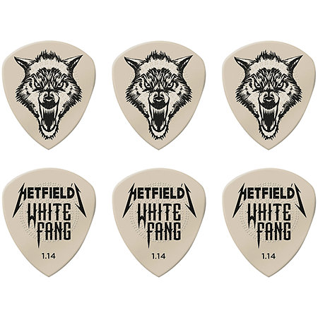Dunlop PH122T114 Hetfield's White Fang 1,14 mm Boîte de 6