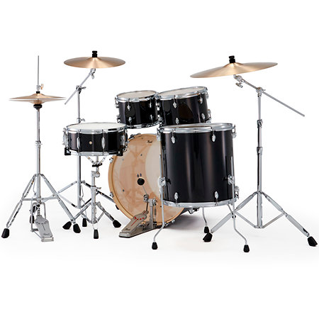 Export Rock 22'' 5 fûts Jet Black + 3 cymbales Sabian PX EXX725SNBRC-31 Pearl