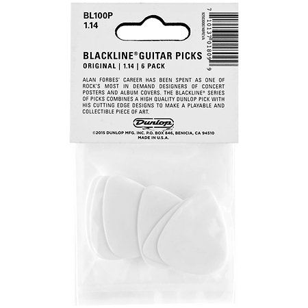 BL100P114 Alan Forbes Blackline 1,14 mm Sachet de 6 Dunlop