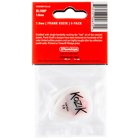 BL109P100 Frank Kozik 1,00 mm Sachet de 6 Dunlop