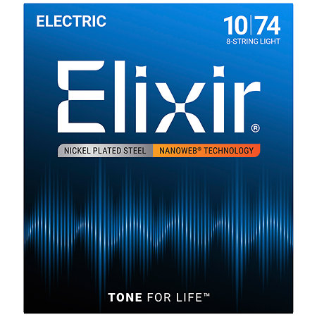 12062 Electric Nanoweb 8 cordes Light 10-74 Elixir