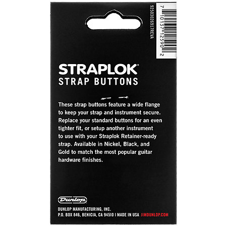 2PSLS031N Straplok Dual Design Nickel (lot de 2) Dunlop