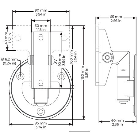 DMSBRKT DesignMax Pan-and-Tilt Small Bracket Black Bose Professional