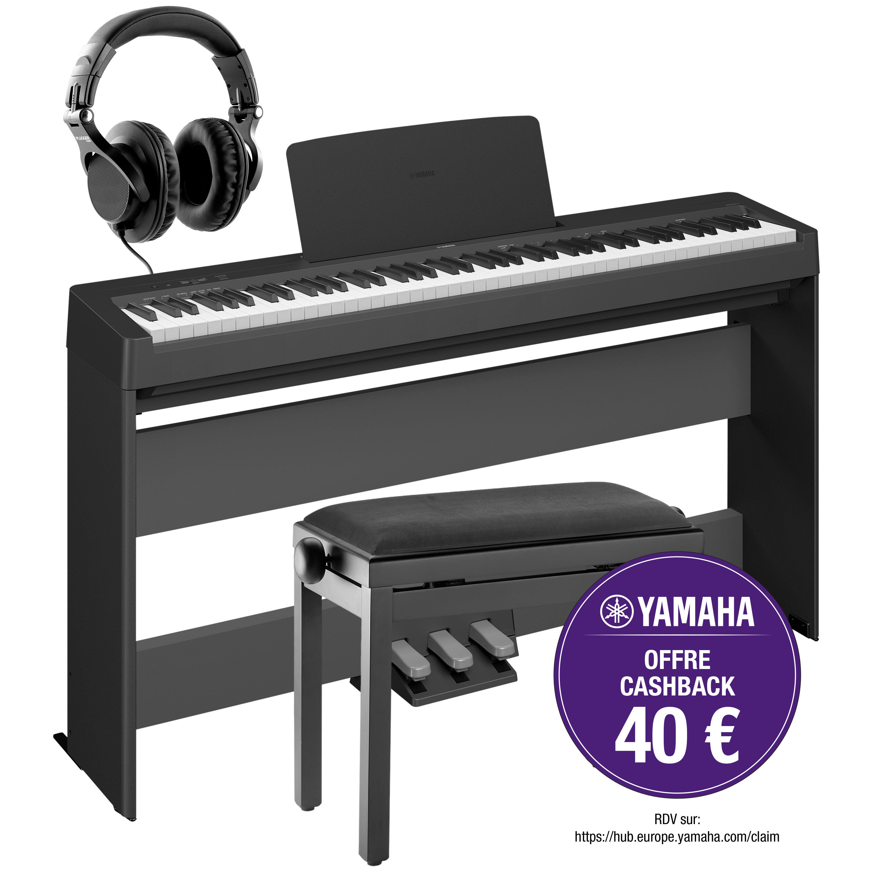 Yamaha Pack P 145 BT Meuble P dales Banquette Casque Piano Yamaha Pack P 145 BT Meuble P dales Banquette Casque Piano
