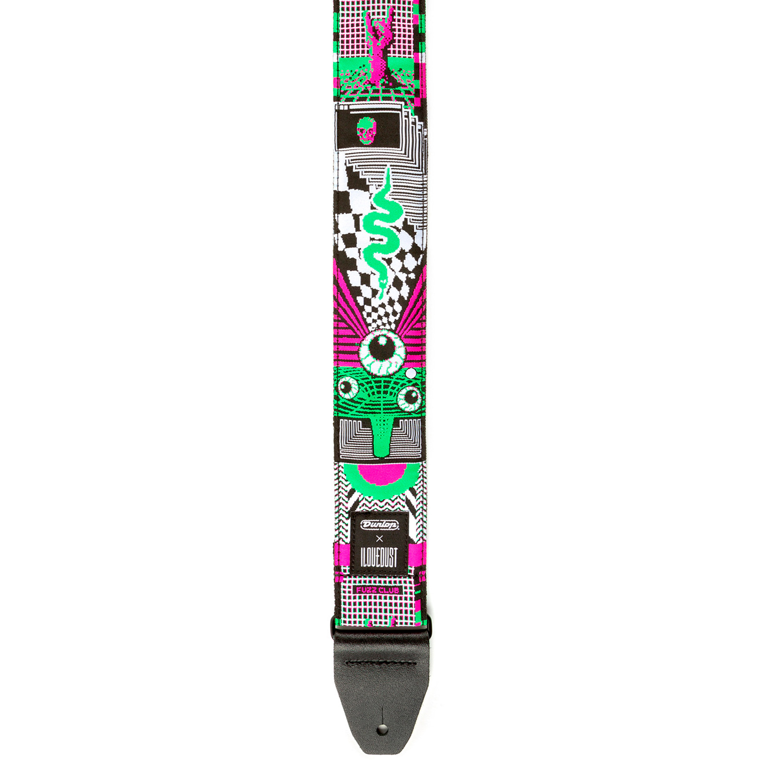 Bandoulière Guitare/basse Dunlop X ILOVEDUST - Tissu Jacquard, Embouts Cuir, Motif Endless Midnight - 12