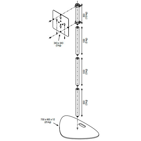 SP LCD Pied ajustable pour écran LCD/LED ASD