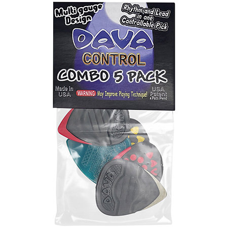 DAVA Médiators Grip Tips combo Delrin, Nylon et Gel Sachet de 6