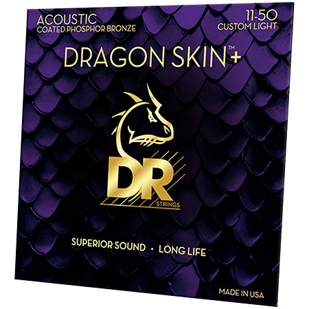 DR Strings Dragon Skin Phosphore Bronze acoustique guitar Custom Light 11-50