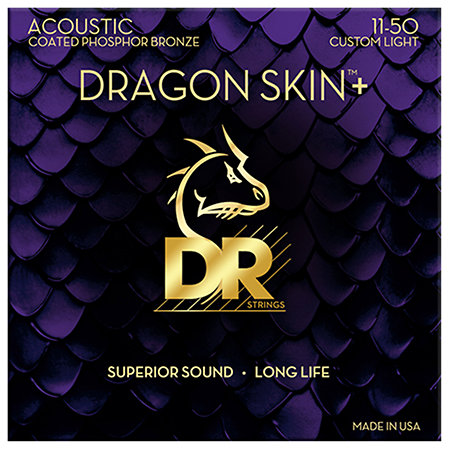 DR Strings Dragon Skin Phosphore Bronze acoustique guitar Custom Light 11-50