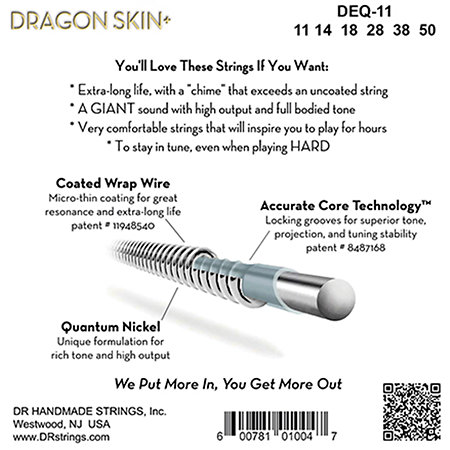 Dragon Skin+ Quantum Nickel electric guitar Heavy 11-50 DR Strings
