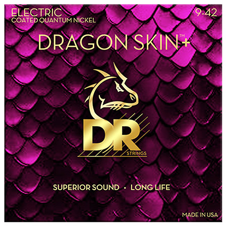 DR Strings Dragon Skin+ Quantum Nickel electric guitar Light 9-42