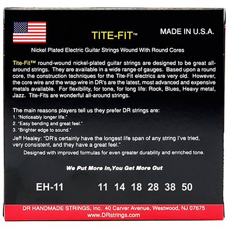 EH 11 Tite Fit Nickel Plated electric guitar Heavy 11-50 DR Strings