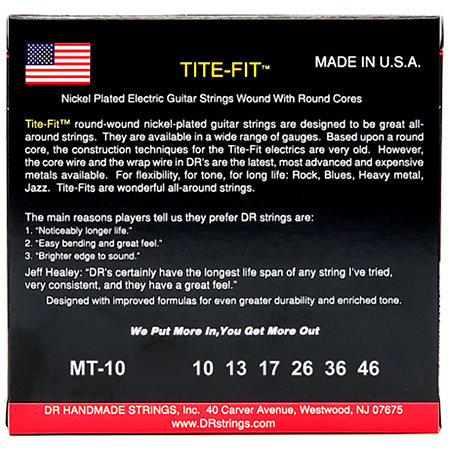 MT 10 Tite Fit Nickel Plated electric guitar Medium 10-46 DR Strings