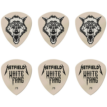 Dunlop PH122T073 Médiator White Fang 0,73 mm Boîte de 6