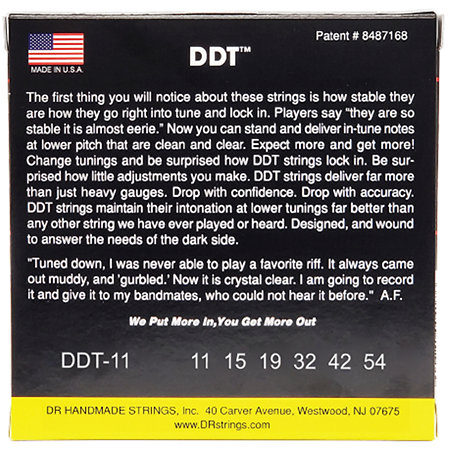 DDT Drop Down Tuning Electric Guitar Heavy 11-54 DR Strings