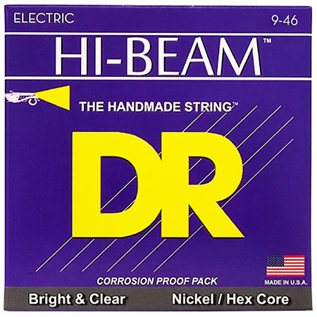 DR Strings LHR Hi Beam Nickel Plated electric guitar Light à Medium 9-46