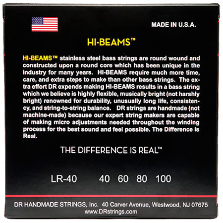 Hi Beam Nickel Plated bass guitar Light 40-100 DR Strings