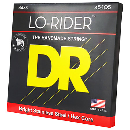 DR Strings Lo Rider Stainless Steel Bass Strings Medium 45-105