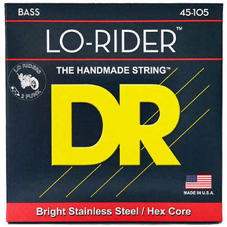 DR Strings Lo Rider Stainless Steel Bass Strings Medium 45-105