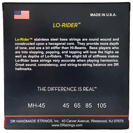 Lo Rider Stainless Steel Bass Strings Medium 45-105 DR Strings