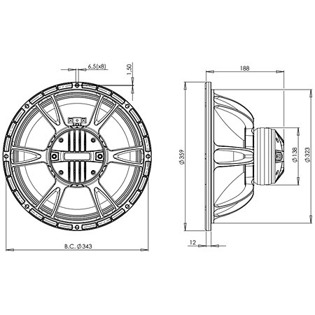 14CXN76 4+8 Ohm B&C Speakers