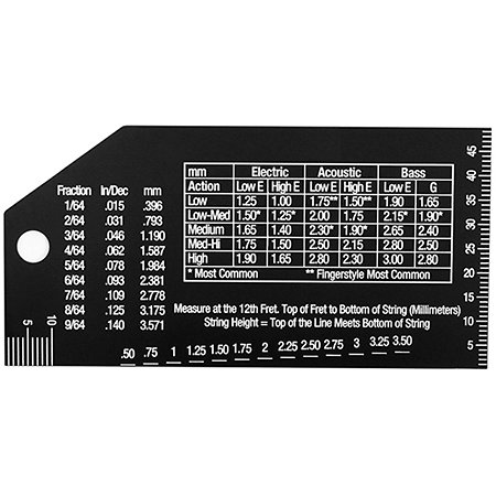 MN602 Règle de mesure de l'action des cordes MusicNomad