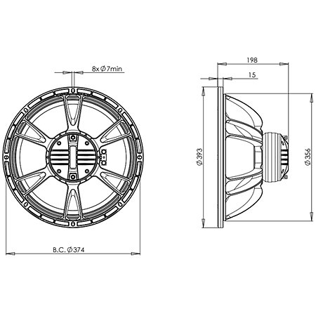 15CXN76 8+8 Ohm B&C Speakers