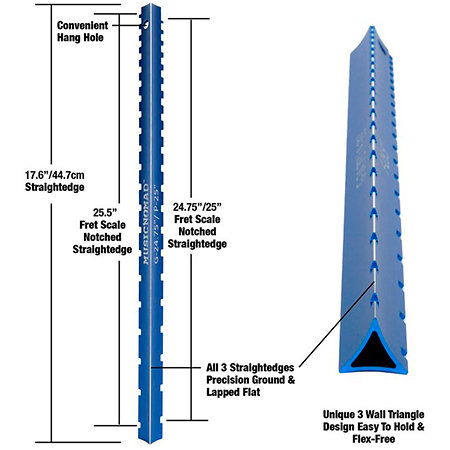 MN821 Tri Beam 3 en 1 Règle de mesure pour planification touche et frettes MusicNomad