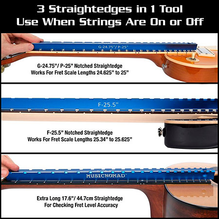 MN821 Tri Beam 3 en 1 Règle de mesure pour planification touche et frettes MusicNomad