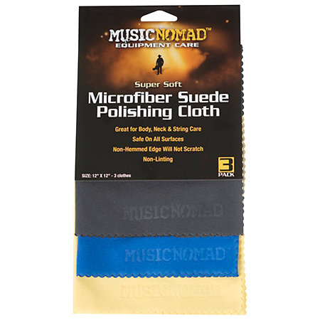 MusicNomad MN203 Chiffon flanelle sans coutures en suede Pack de 3