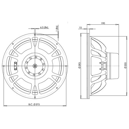 15DS100 8 Ohm Push Buttons B&C Speakers