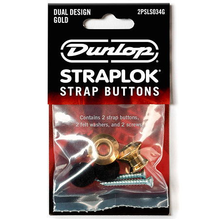 2PSLS034G Straplok Dual Design Gold (lot de 2) Dunlop
