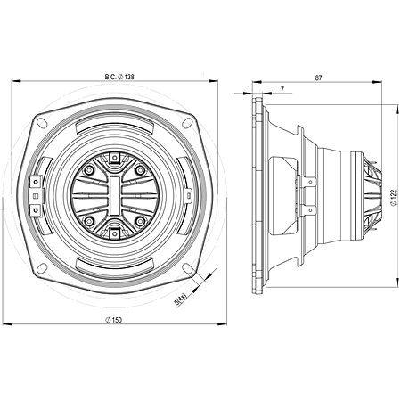 5CXN36 8+16 Ohm B&C Speakers