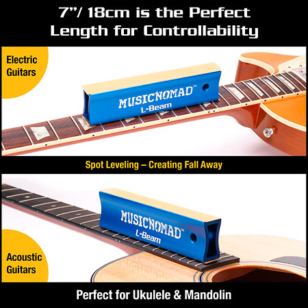 MusicNomad MN811 L Beam Bar de ponçage pour niveau de frettes guitare acoustique et électrique 45 cm