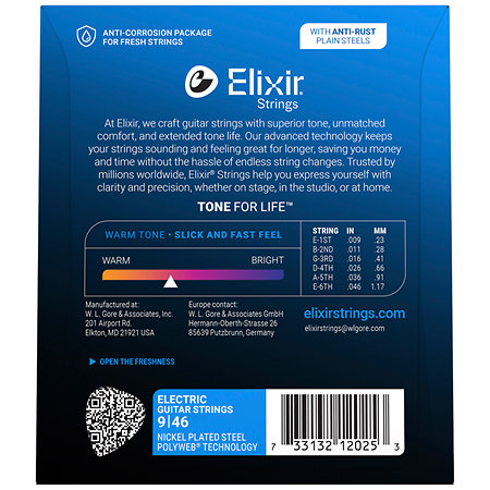 12025 Electric Polyweb Custom Light 09-46 Elixir