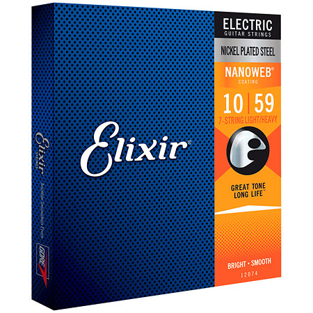 12074 Electric Nanoweb 7 cordes Light Heavy 10-59 Elixir