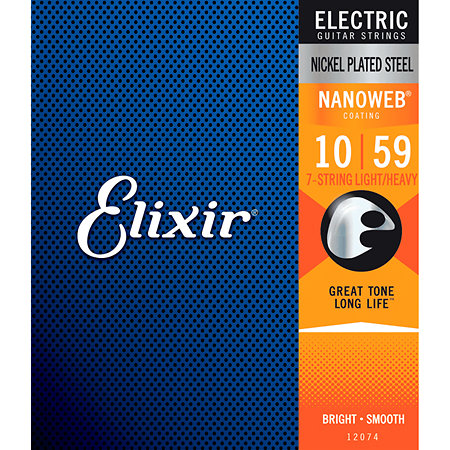 12074 Electric Nanoweb 7 cordes Light Heavy 10-59 Elixir