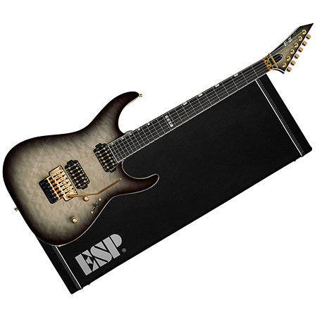 ESP E-II M-II FR Quilted Maple Black Natural Burst + étui