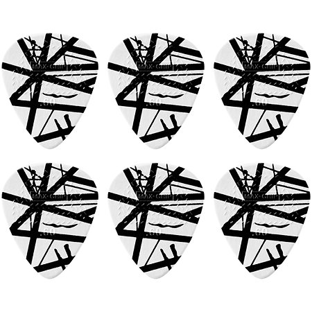 Dunlop EVHP03 EVH White with Black Stripes Sachet de 6