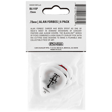 BL115P73 Alan Forbes Blackline Art 0,73 mm Sachet de 6 Dunlop