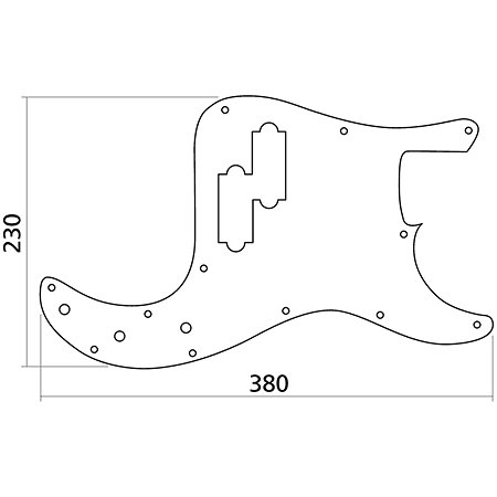 Yellow Parts EZ1106W Pickguard Precision Bass Blanc
