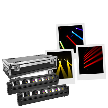 Evolite Pack LASER Bar 6X1000 RGB (la paire) + Flight case